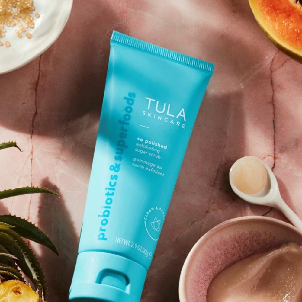 Tula Sugar Scrub So Polished Probiotic Superfood Skincare Full Size NWT